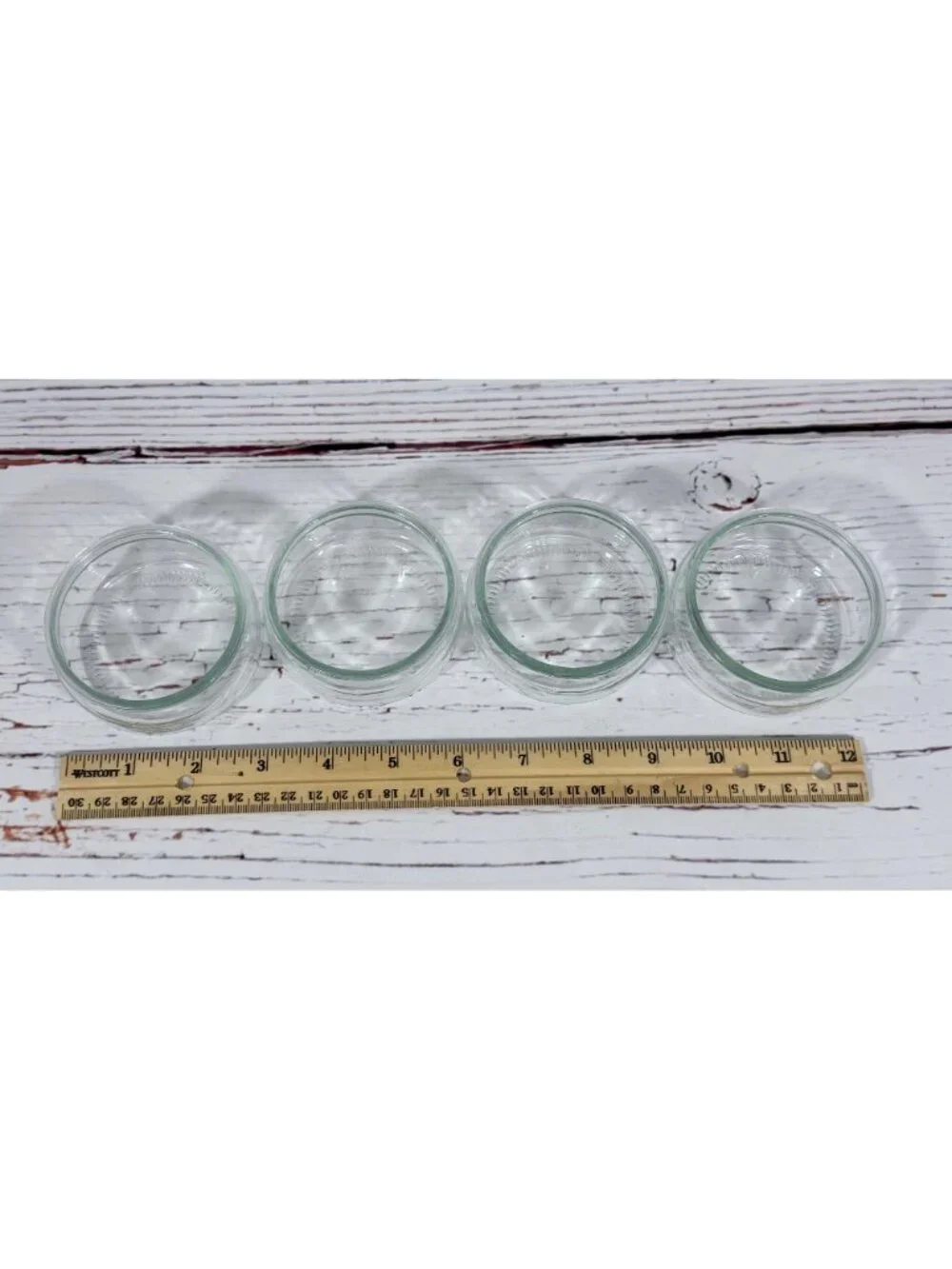 Clear Glass Dessert Ramekins Round Bowls 3.25” Set of 4 Condiments Or Prep Gü